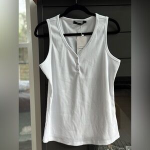 White Ribbed Tank Top